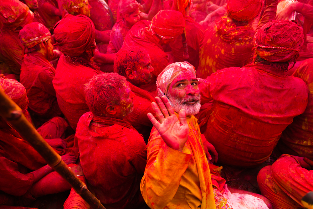People celebrating Holi festival