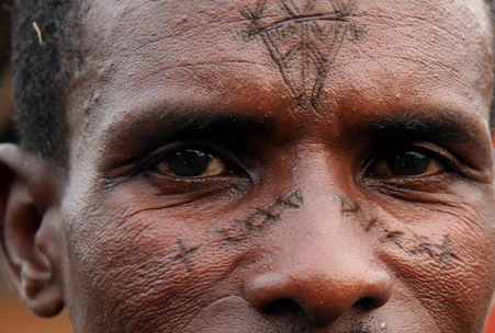 Man Portrait with scars on his face