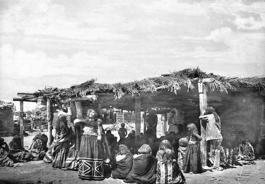 Group of Tribe people sitting and standing together