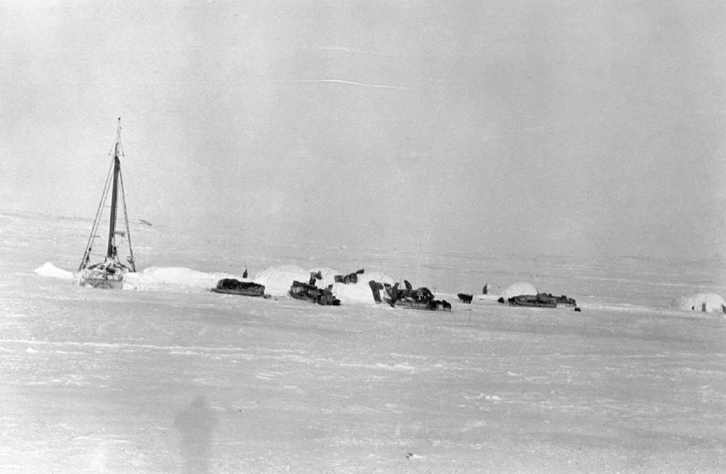 Snowhouse Village Near Schooner 'North Star' At Bernard Harbour