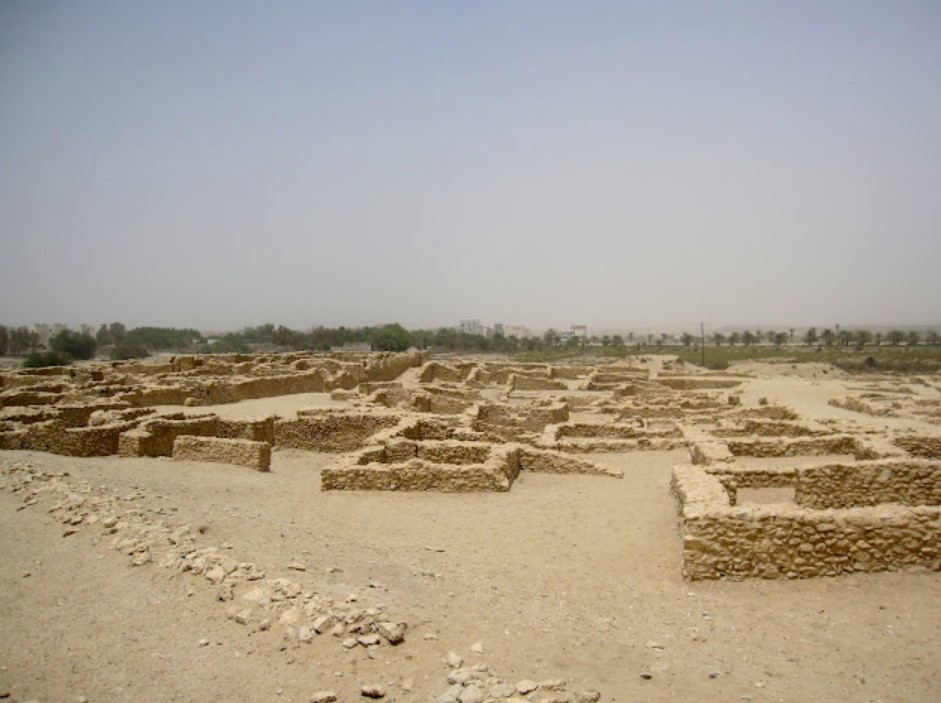 Ruins of a settlement, believed to be from the Dilmun civilization