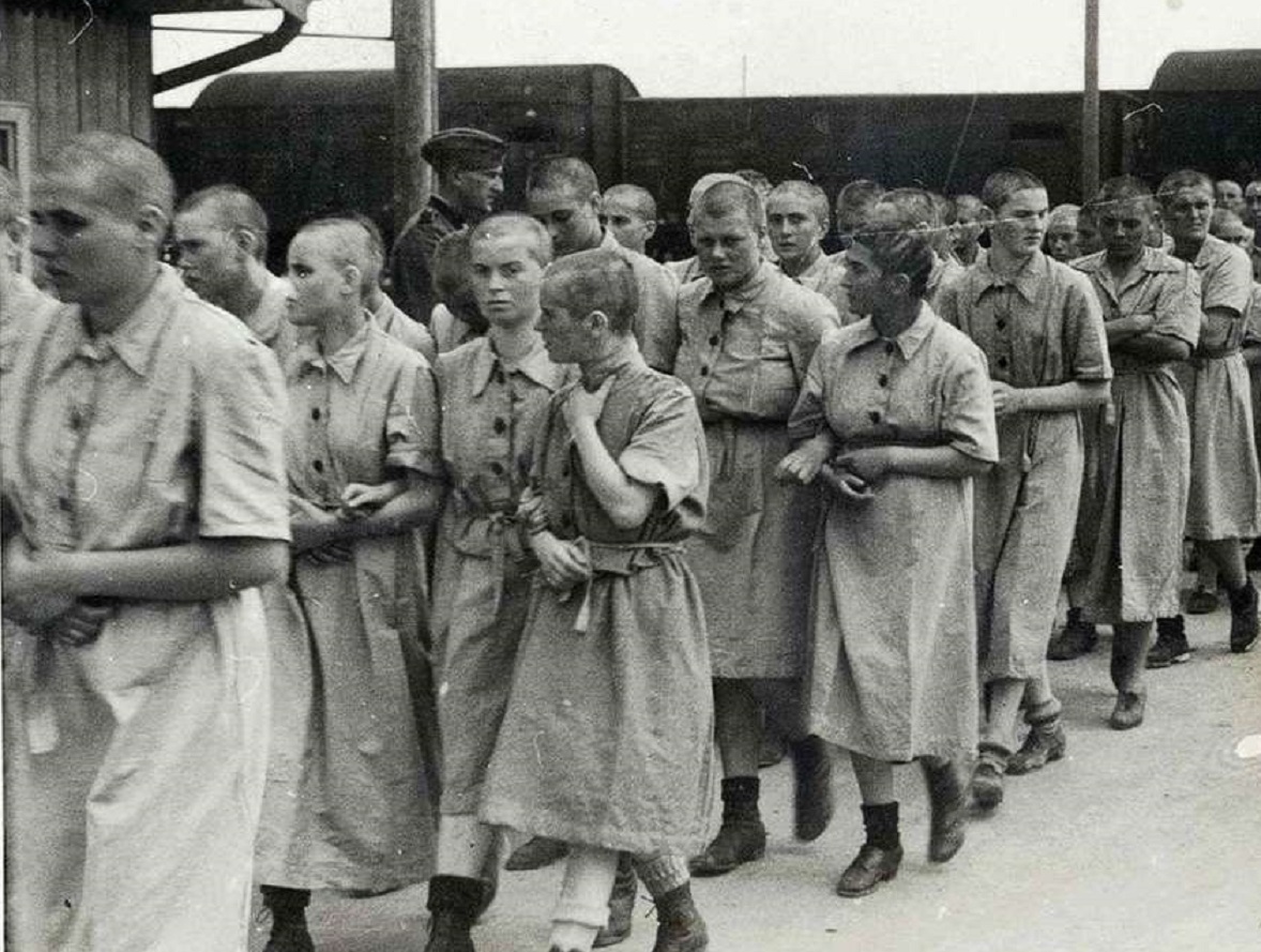 Female prisoners at Birkenau Schutzstaffel - 1944