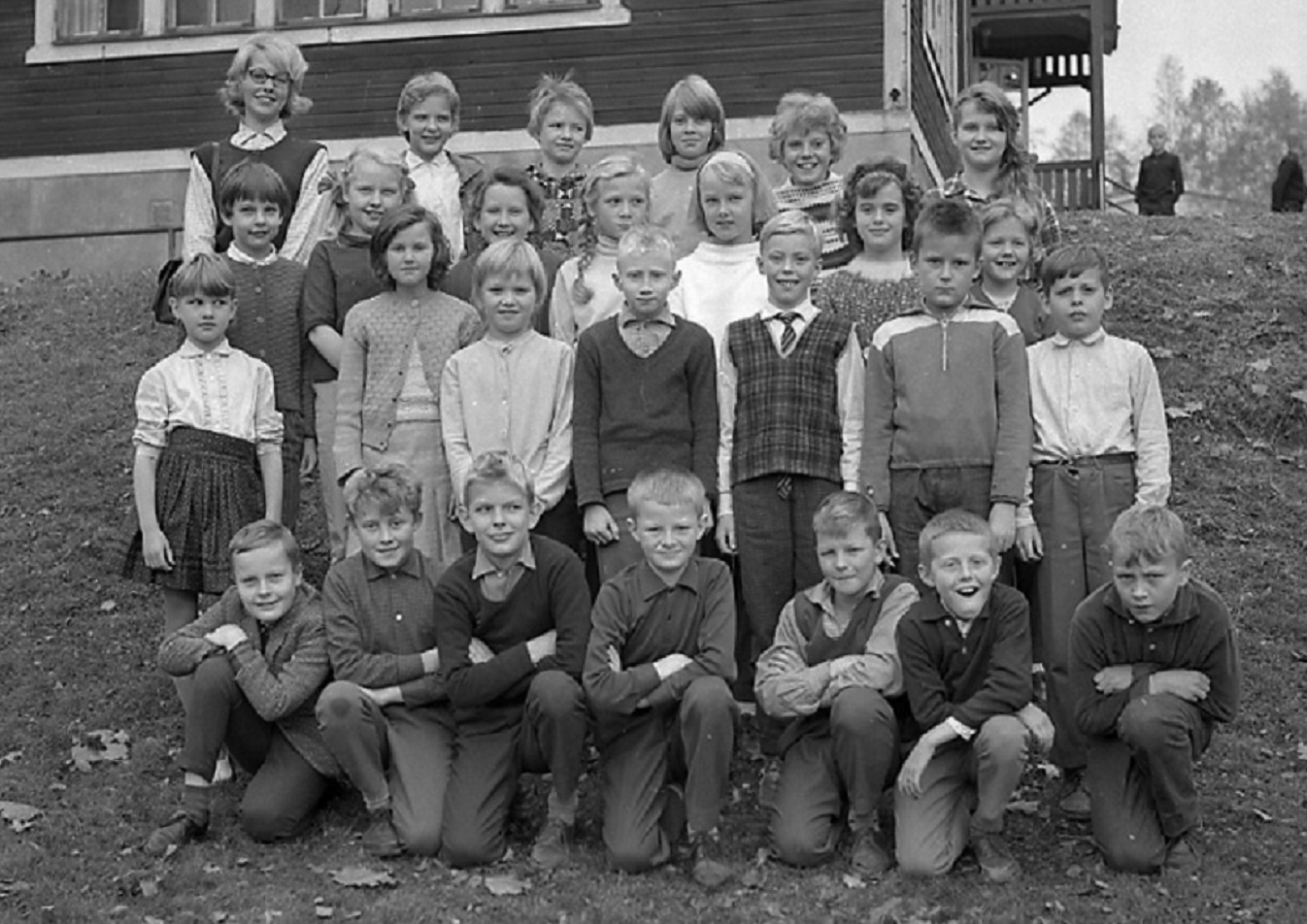 Orphaned children in school yard - 1962