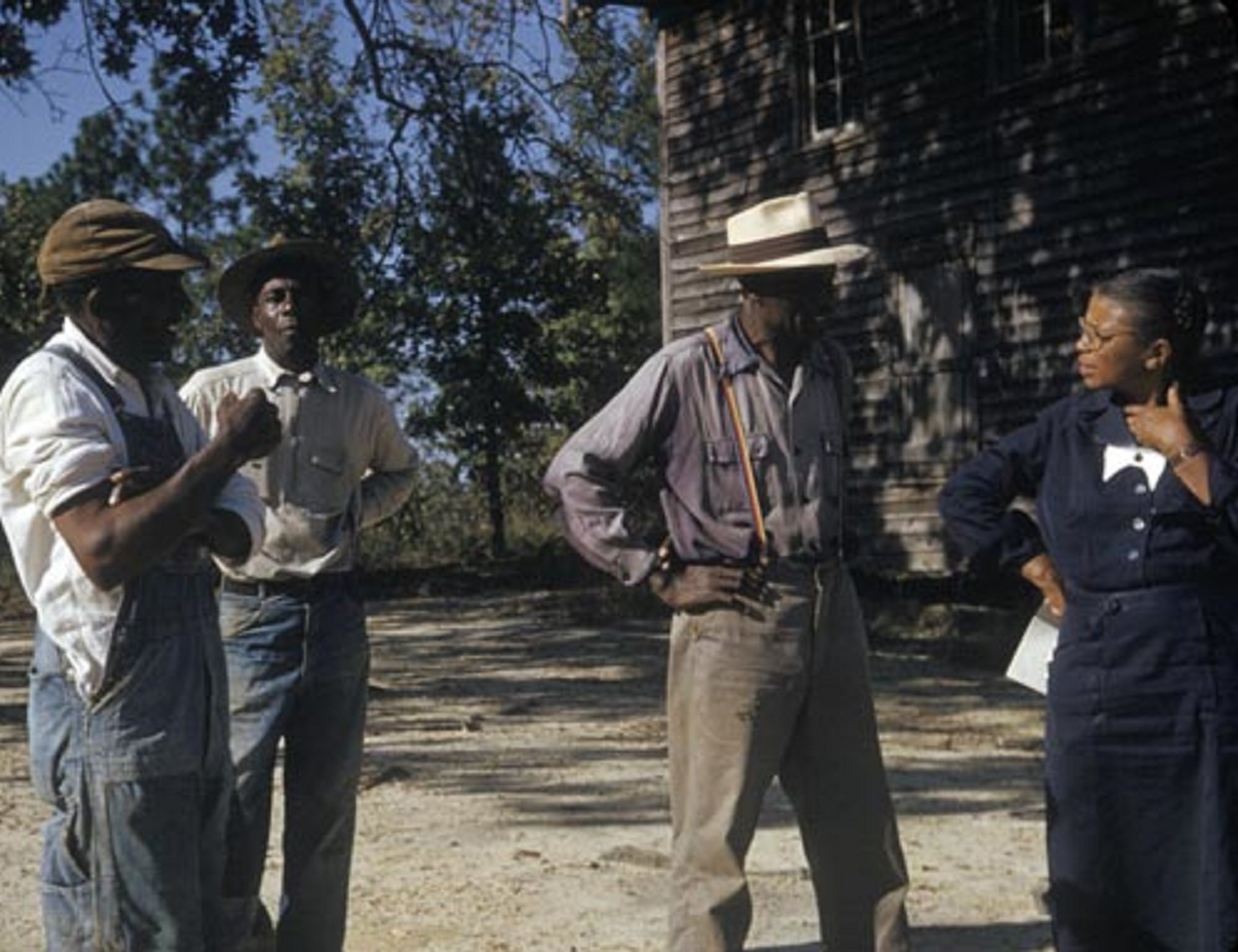 Tuskegee Syphilis Study Subjects Talking To Nurse.