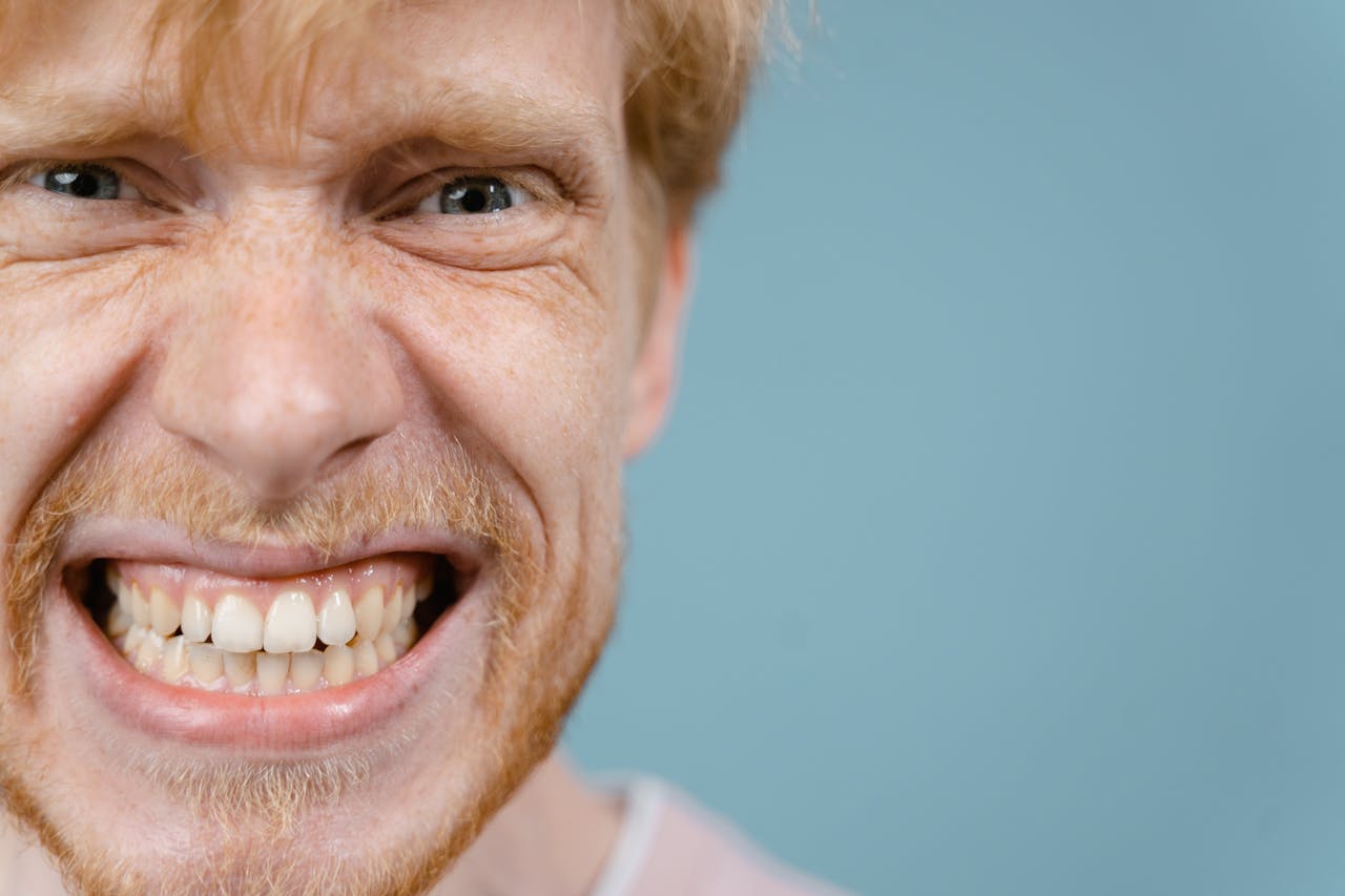 Close Up Shot of a Man with angry face.