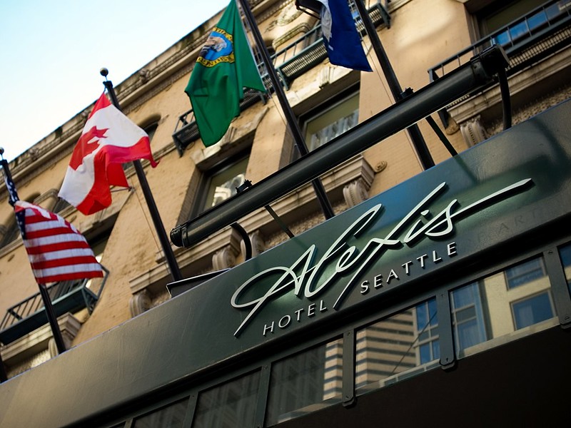 Entrance of the Kimpton Alexis Hotel in Seattle