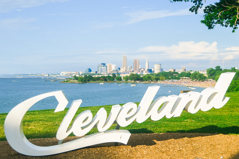 The Cleveland sign at Edgewater Park