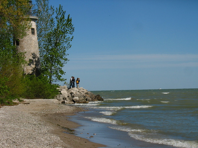 Tourists near The Pelee Island Lighthouse