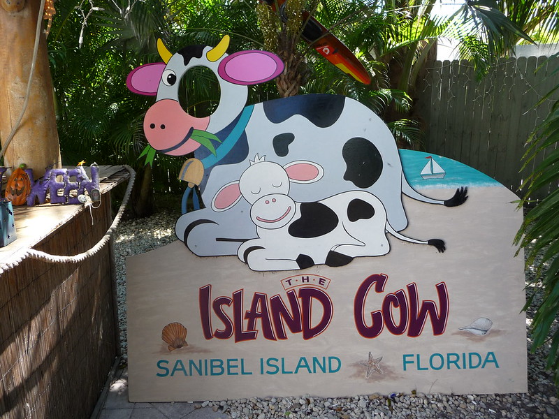 Sign of the Island Cow Restaurant on Sanibel Island