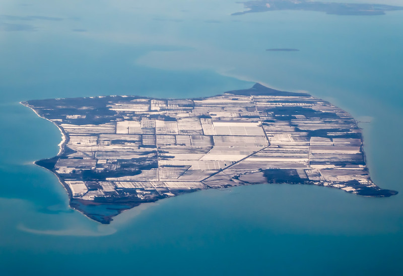 Aerial photo of Pelee Island, in the Canadian province of Ontario