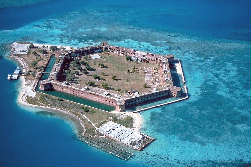 Aerial view of Fort Jefferson at the Dry Tortugas