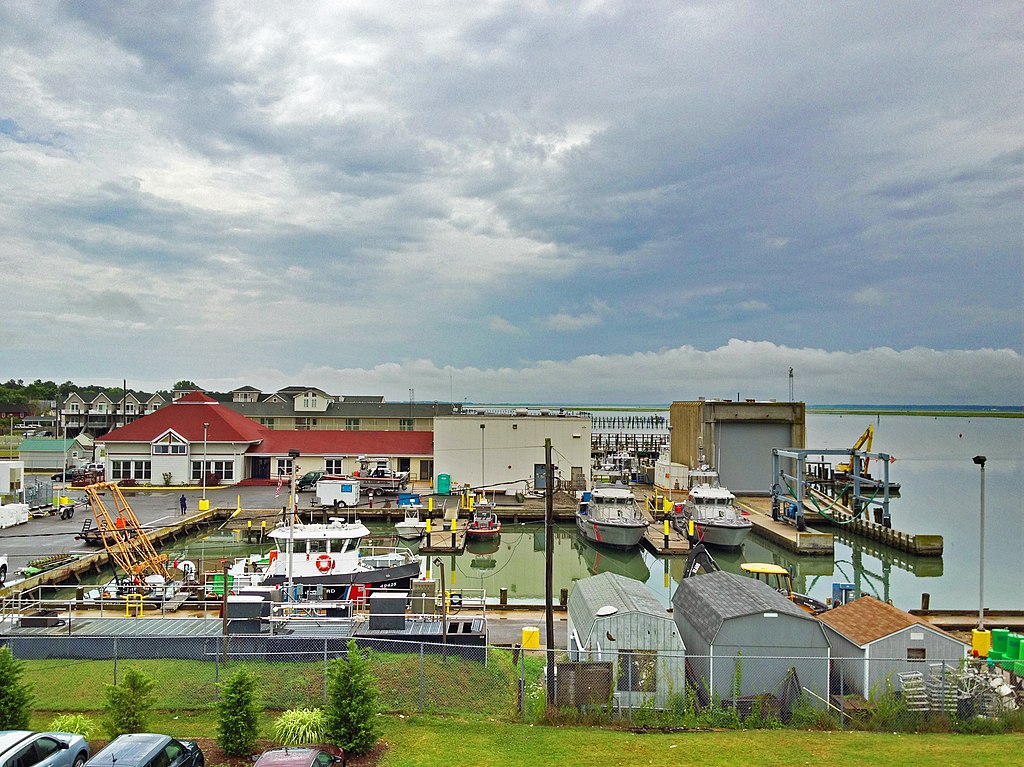 Panoramic Photo of Chincoteague Island Coastguard facility in Virginia USA