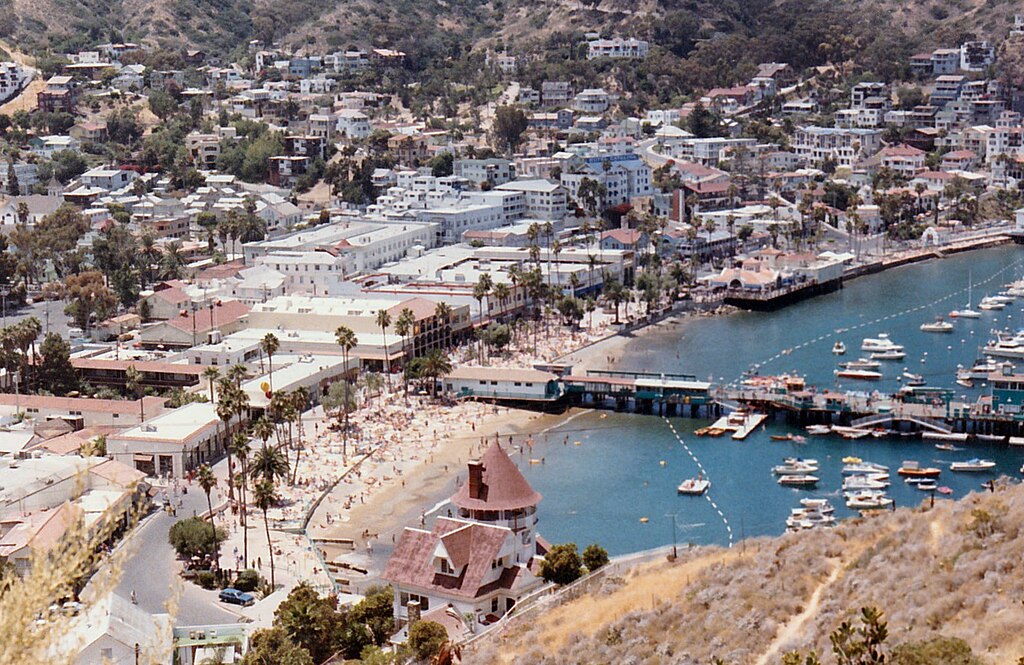 Panoramic Photo of Settlement at Santa Catalina Island, California