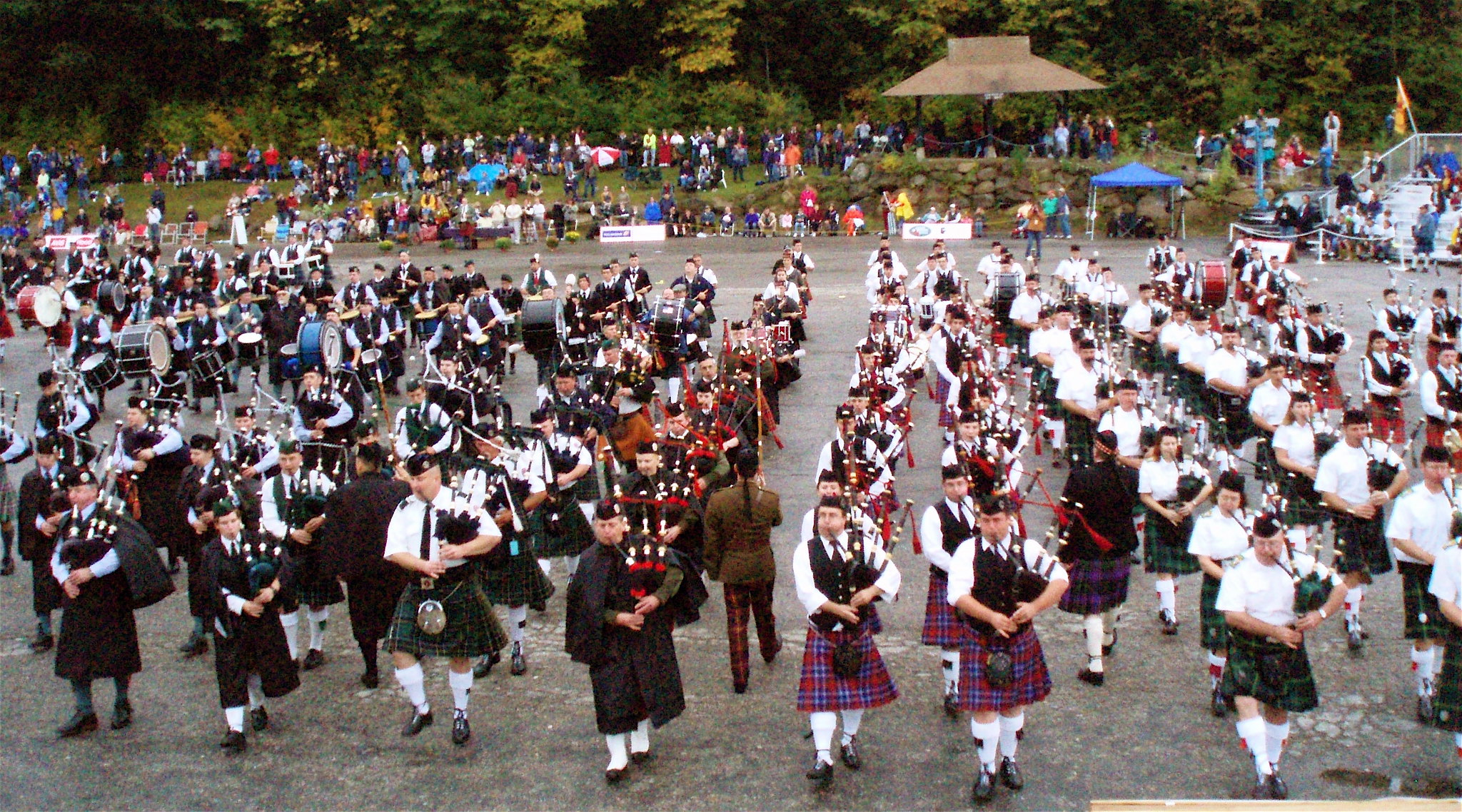 Pipe and Drum Corps outside.