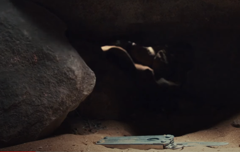 image of a fallen camping knife