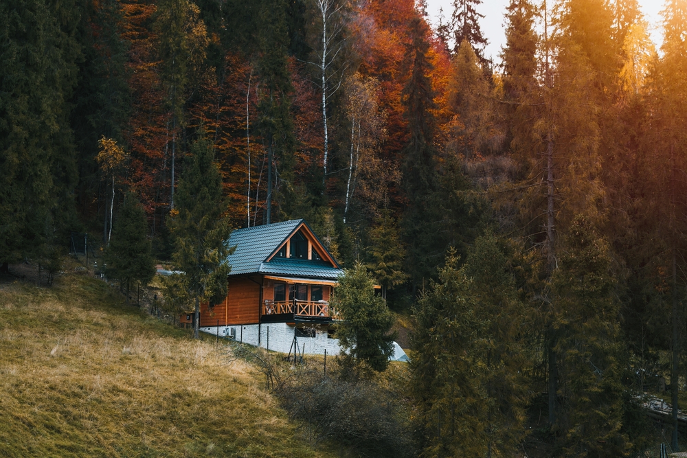Off-grid modern cabin house