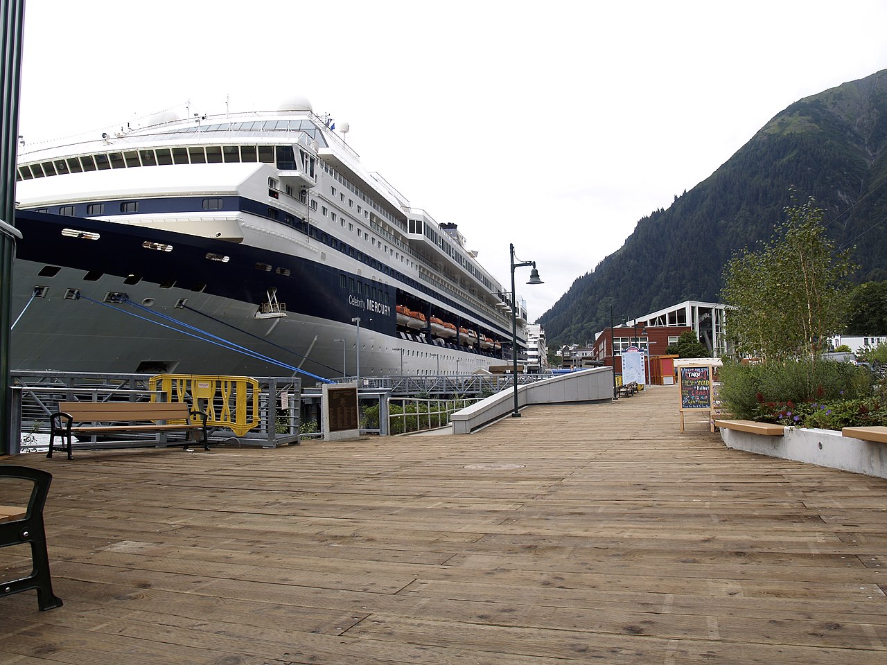 Celebrity Mercury tied up Juneau wharf - Southeast Alaska - 2010