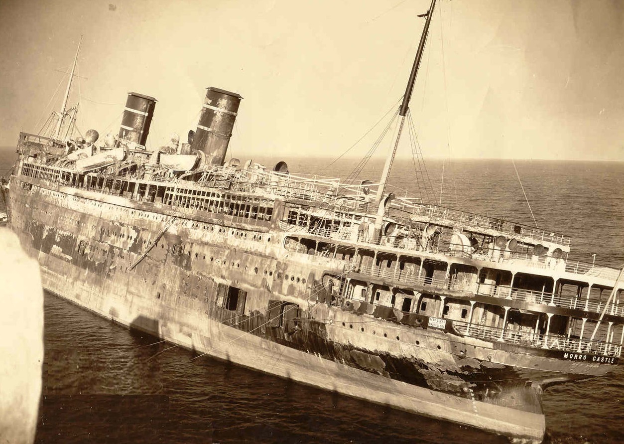 The burned out hulk of the TEL Morro Castle - 1934