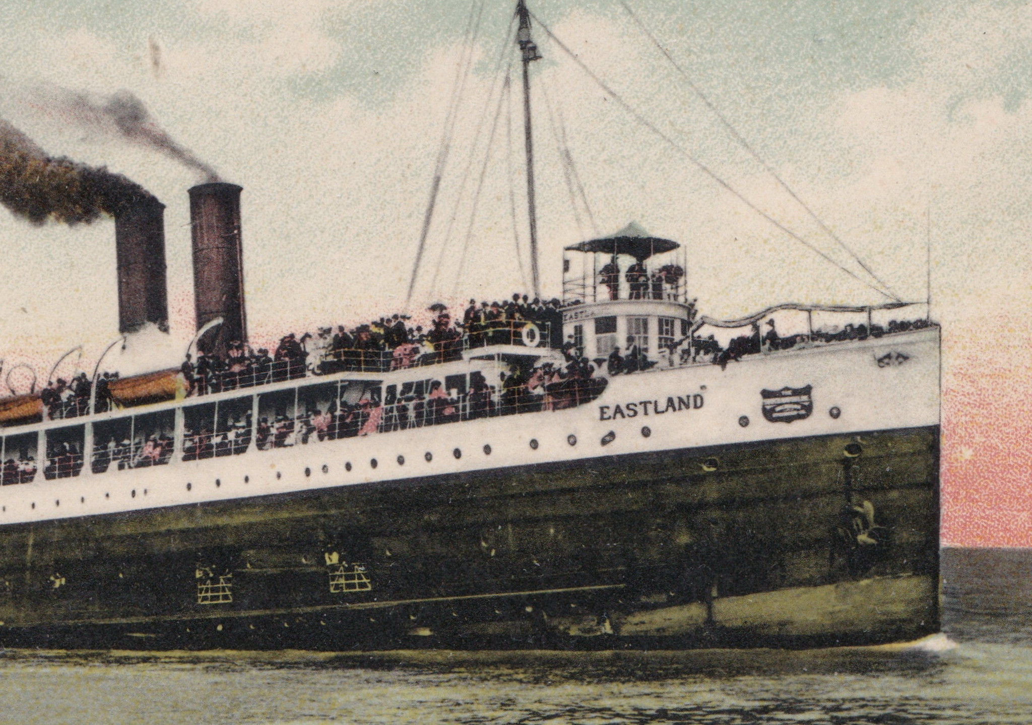 SHIP SS EASTLAND on Lake Michigan BEFORE THE 1915 STEAMSHIP DISASTER - circa 1905.