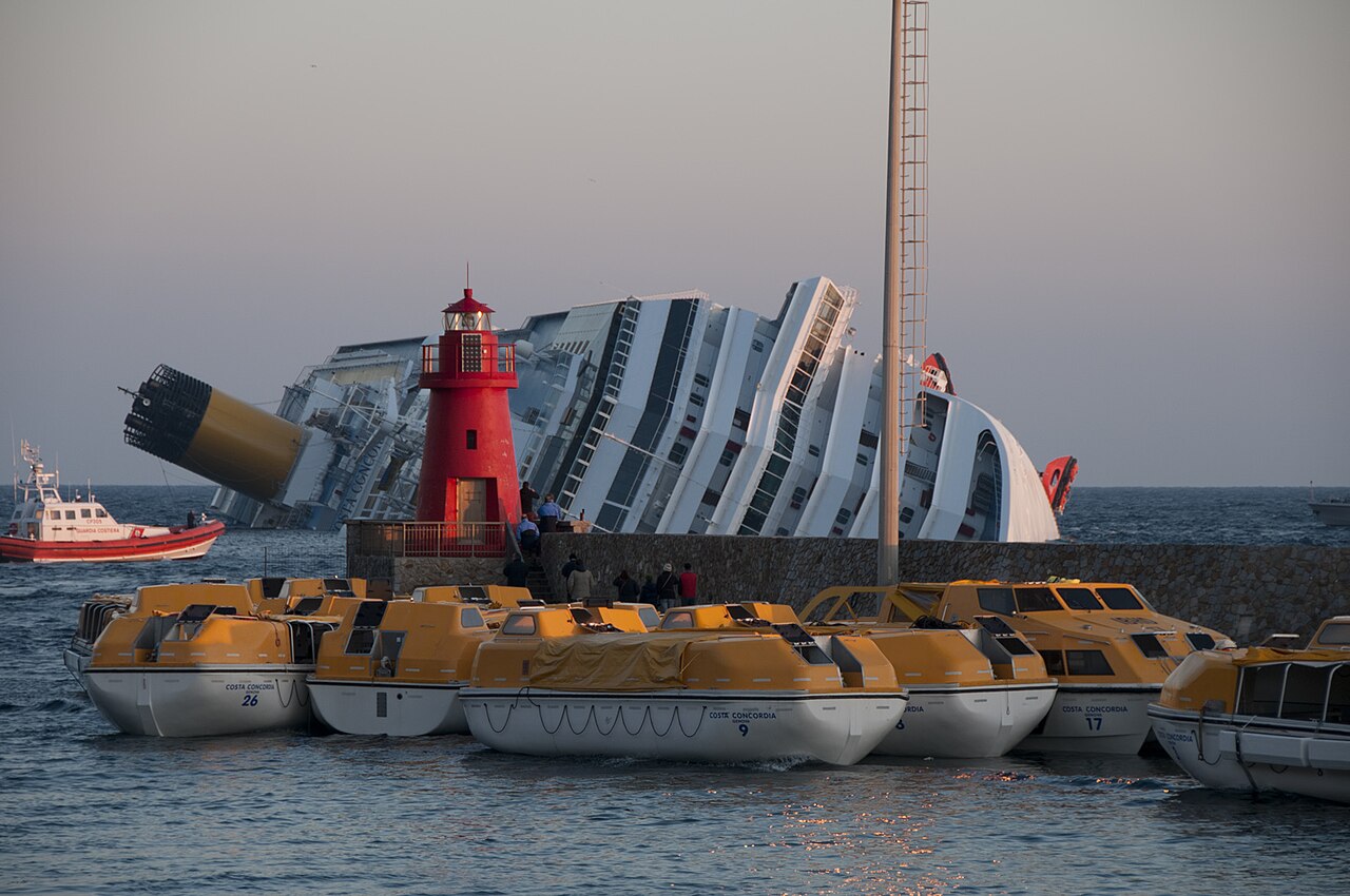 Costa Concordia - turned on the side - 2012
