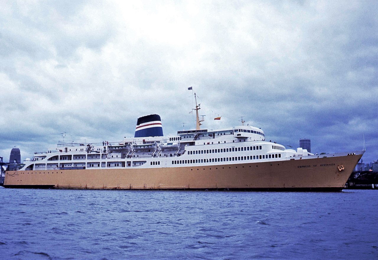 Empress Of Australia On Sydney Harbour - 1968