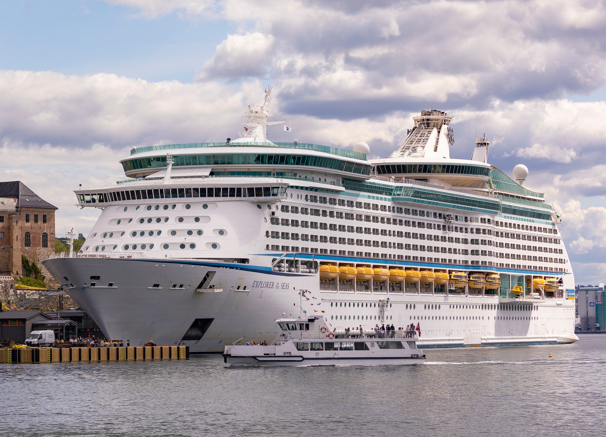 Explorer of the Seas, a Royal Caribbean cruise ship, docked - 2019
