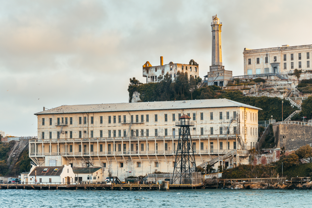 close up image of alcatraz prison