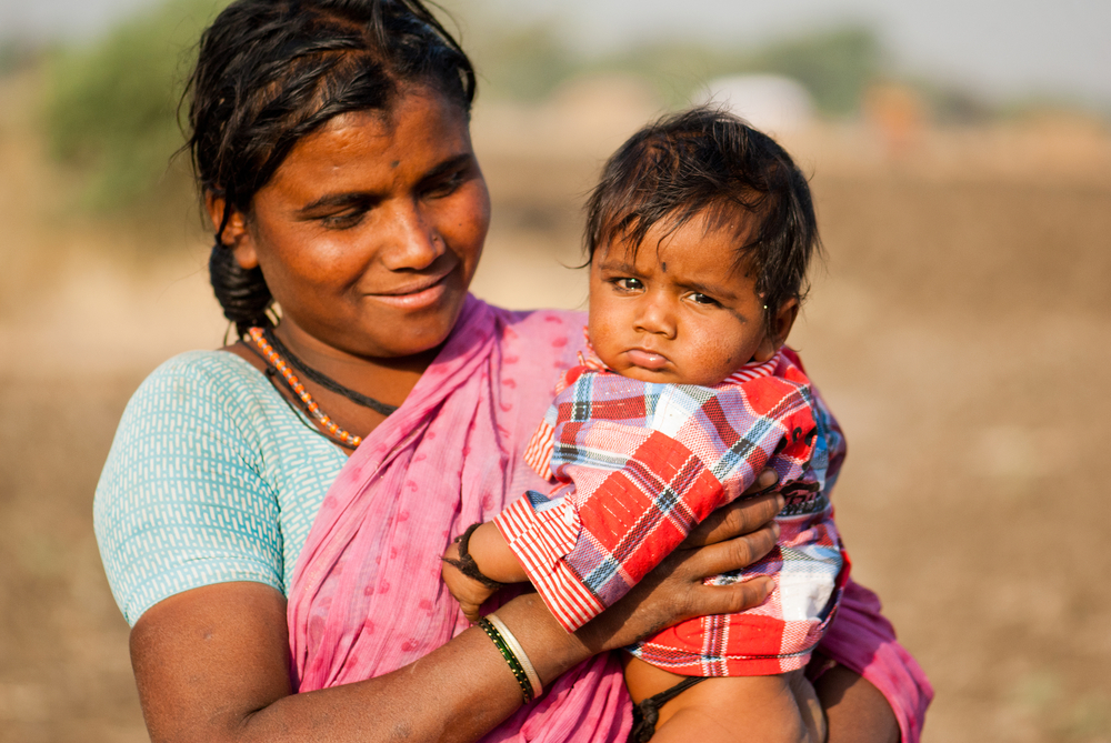 Indian woman and baby