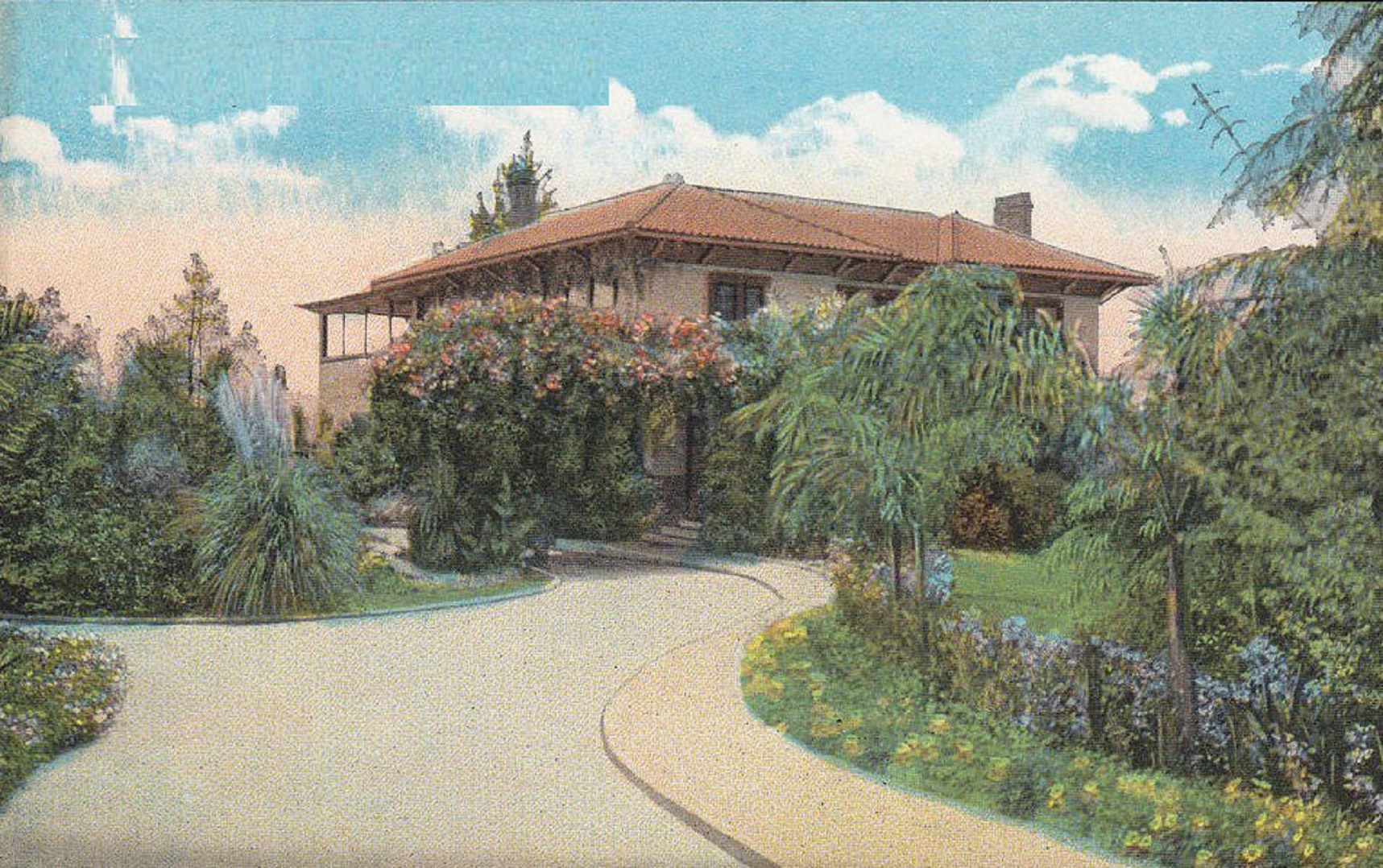 A postcard depicting Hayvenhurst, the home of Alla Nazimova - 2014