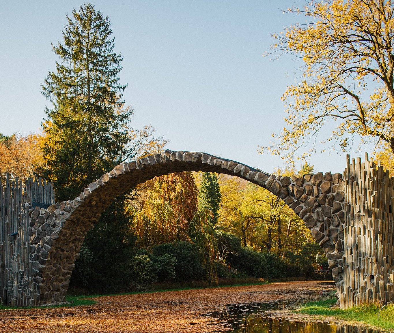 Landscape Photo of Rakotzbrücke Devil’s Bridge at the Rakotz lake in Saxony Germany