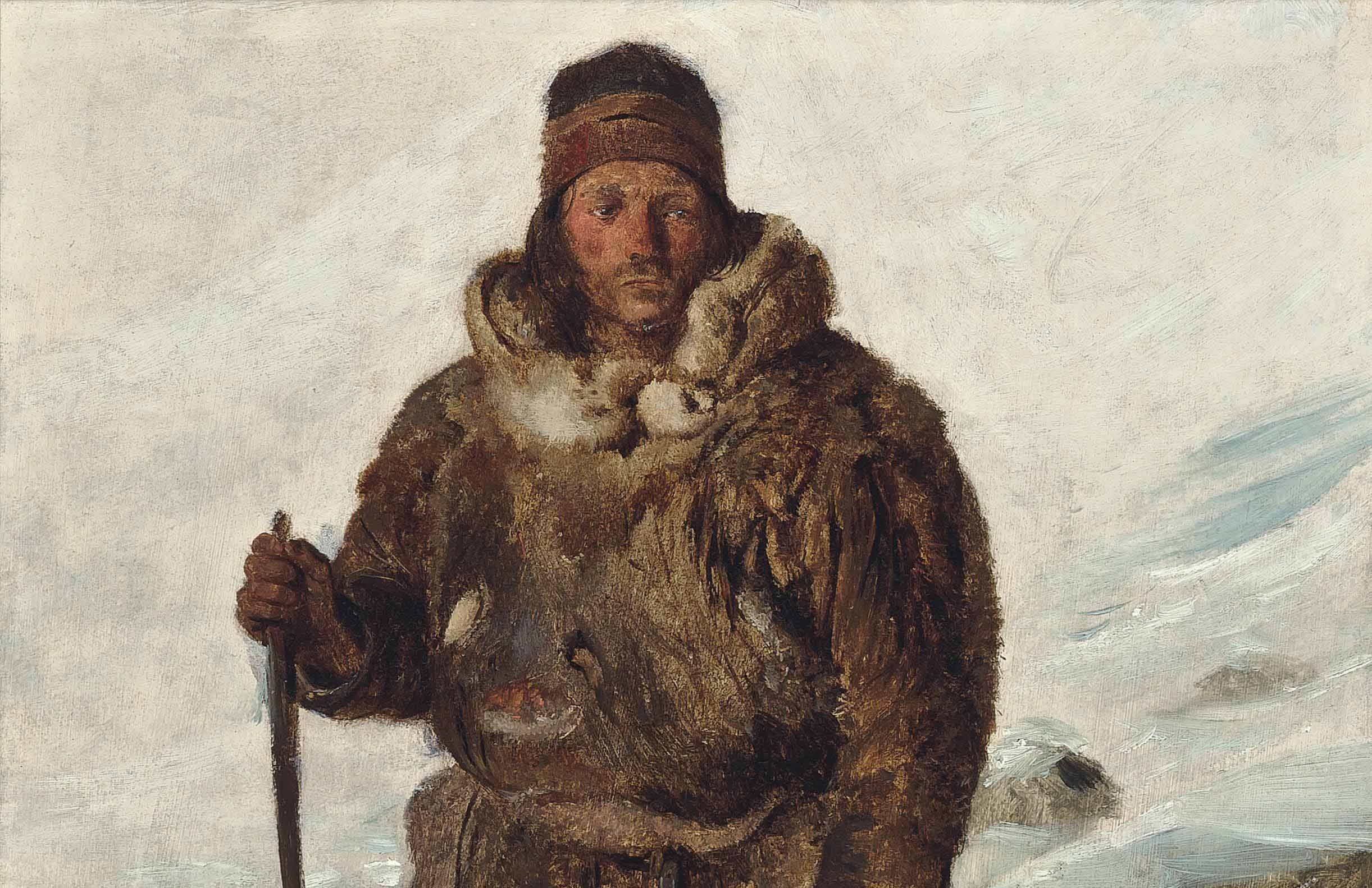 A Sámi man in traditional clothes