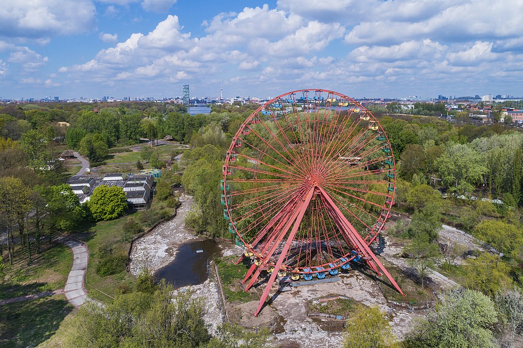 Abandoned Spreepark with Ferris wheel in Berlin