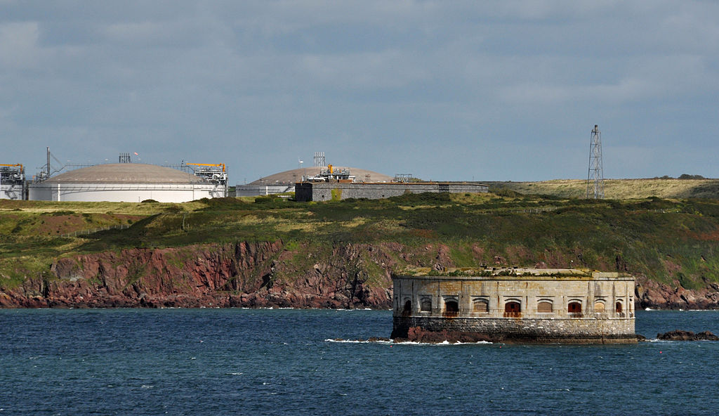 Stack Rock Fort seen looking North Norwest from the Mainland