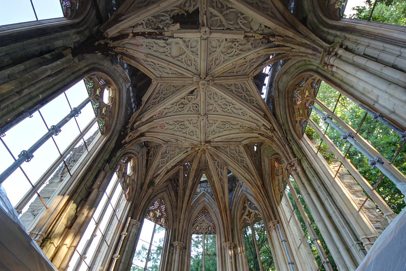Photo of Abandoned Chapel interior covered with plants