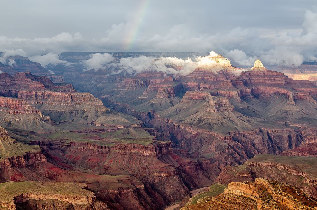 View from Hopi Point over Grand Canyon with rainbow - 2013