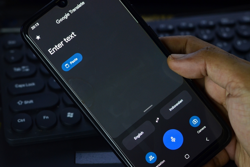 image of person using google translate