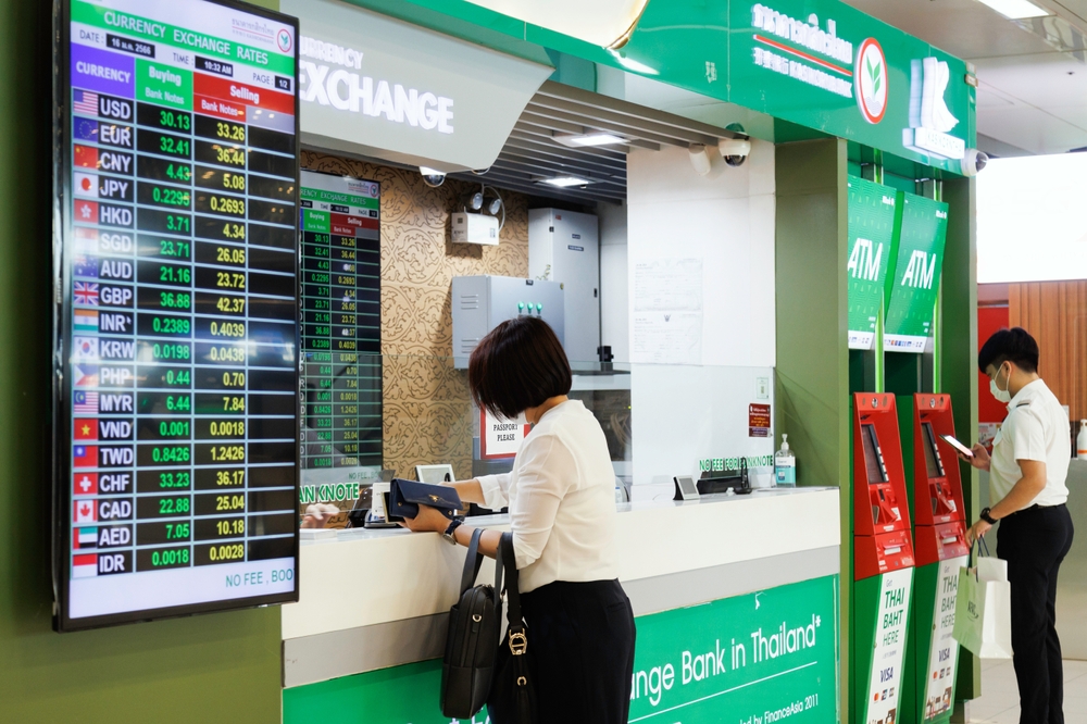 image of bank money exchange counter