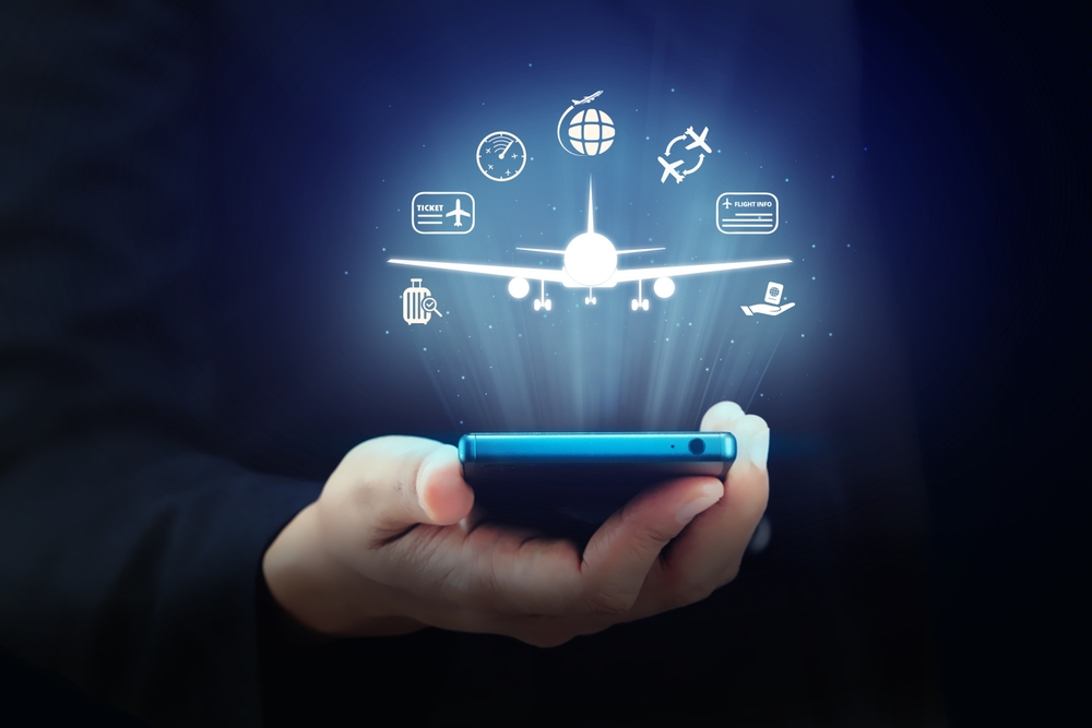 image of phone notification about flights