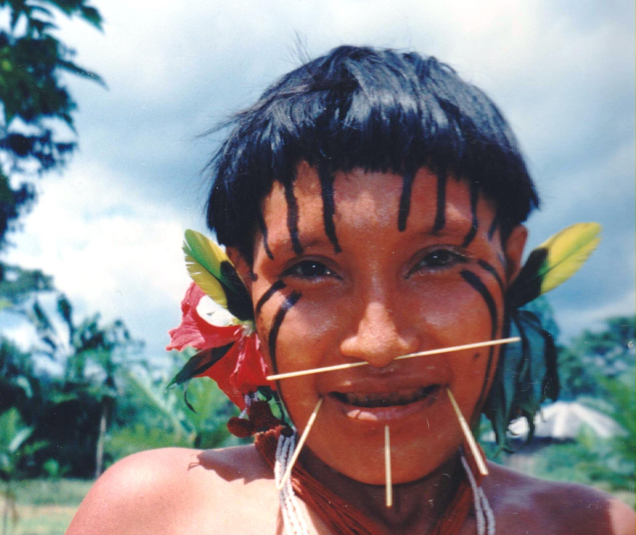 Portrait Photo of Yanomami girl at Xidea, Brazil