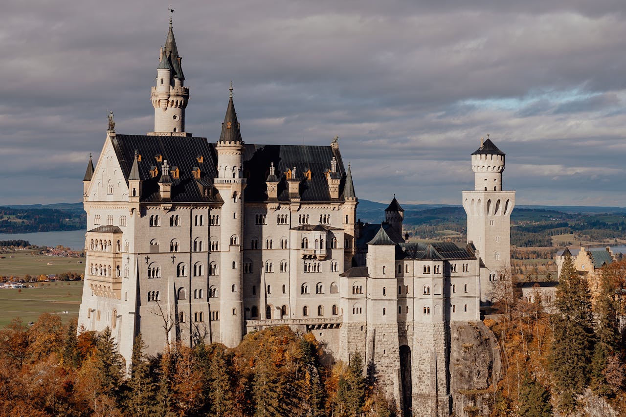 The Neuschwanstein Castle in Schwangau, Germany