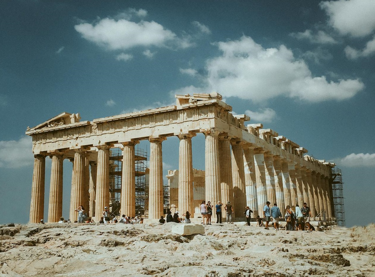 People Exploring Ruins in Athens