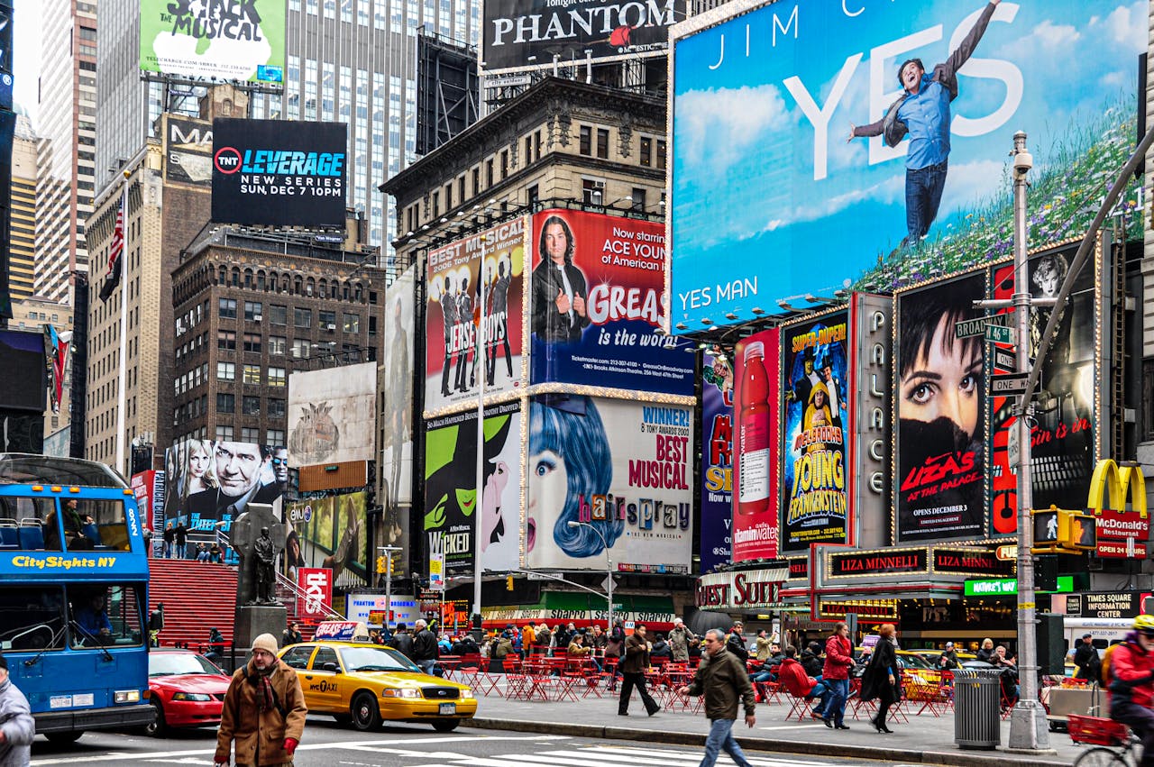 Busy Street at Times Square in New York City