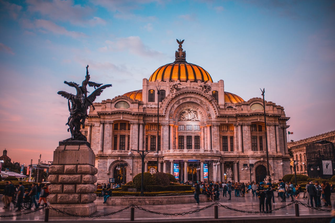People in Front of the Building in Mexico.