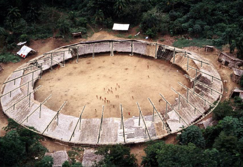 Aerial view of a Yanomami shabono