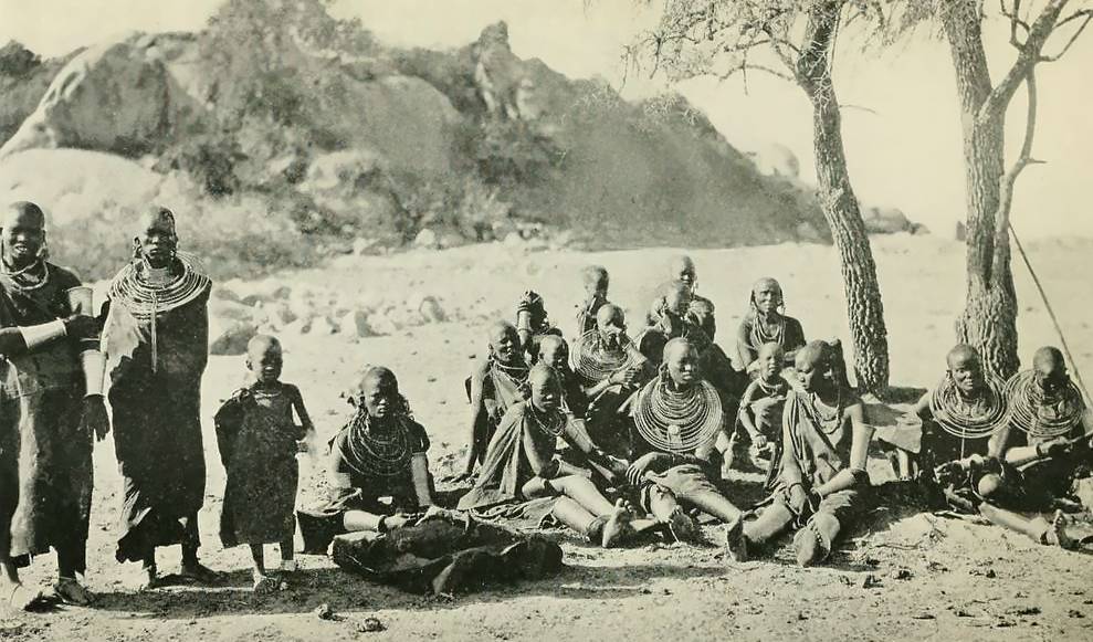 Maasai women and children