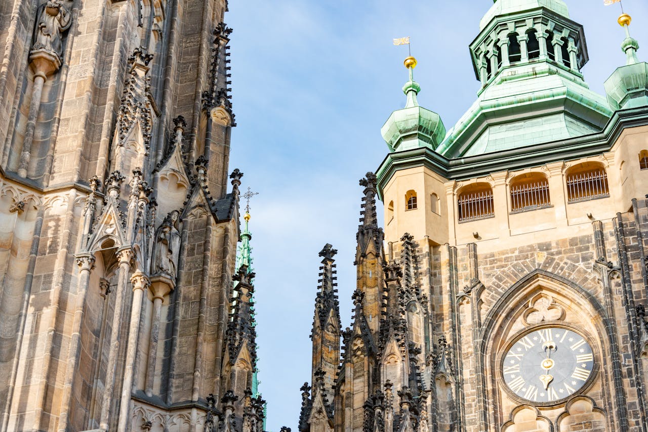 Close-up of the St. Vitus Cathedral Facade