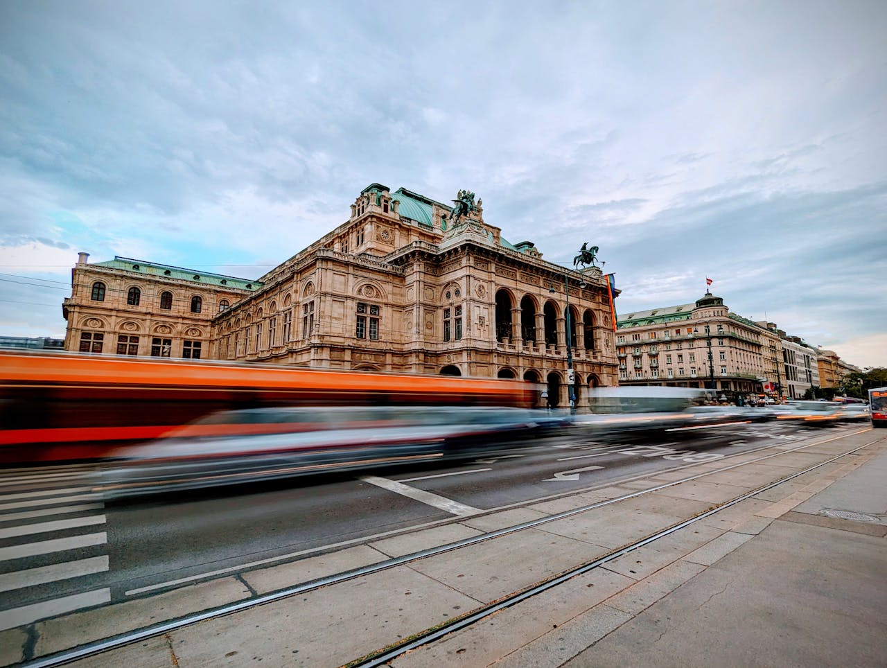 Vehicles on the Street in Blurred Motion