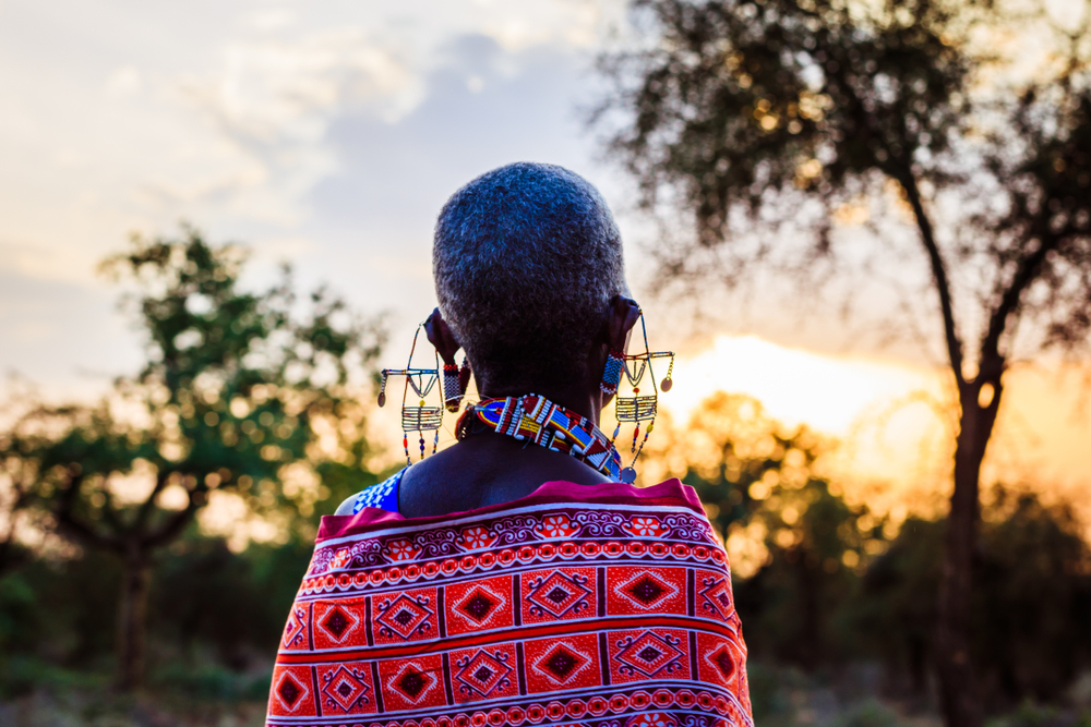 Maasai woman with beautiful traditional clothing