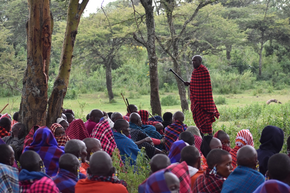 Maasai people gathering