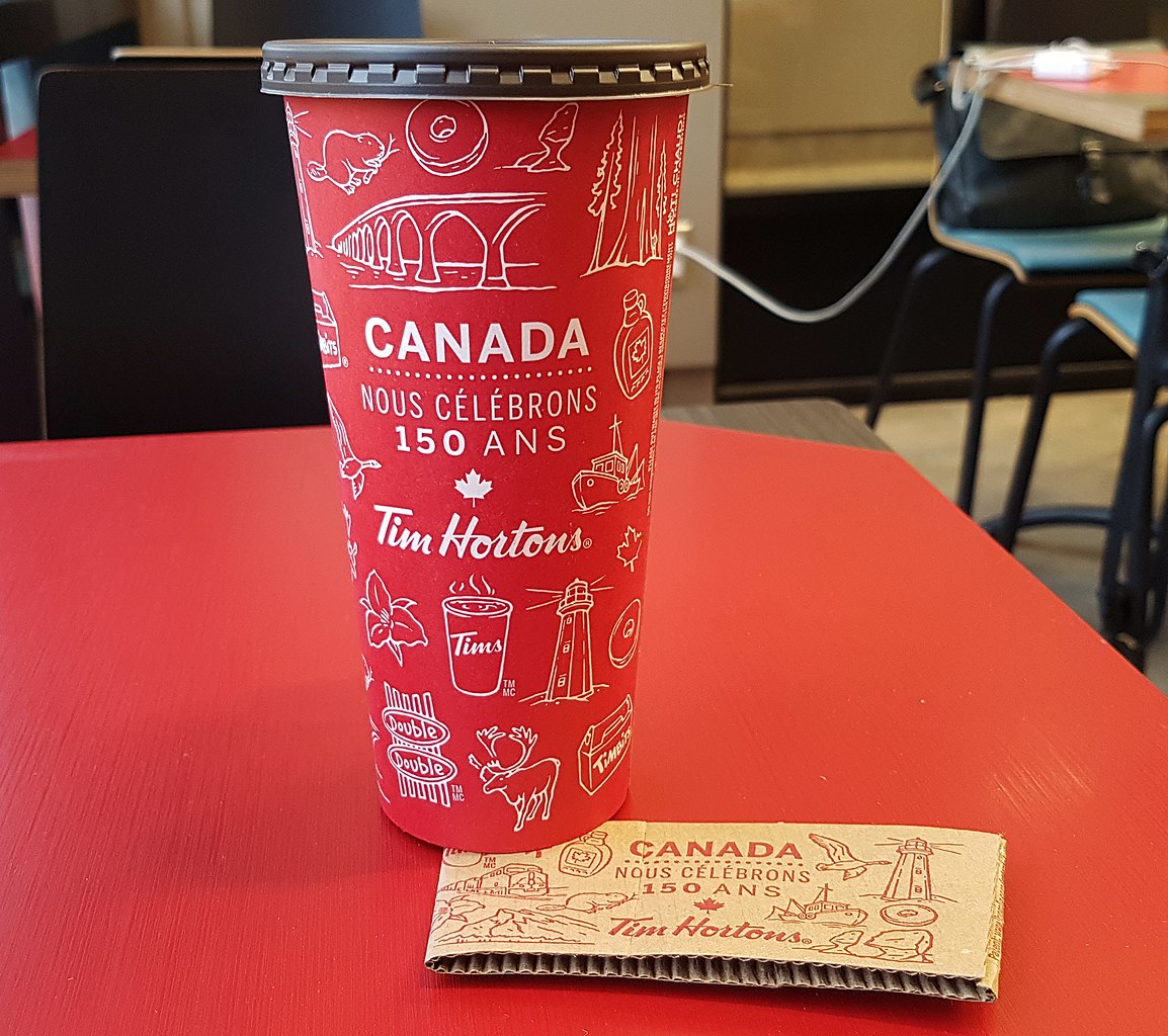 A Tim Hortons special #Canada150 coffee paper cup